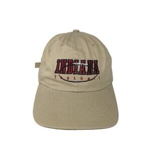 Indiana Football Slideback Hat DeLong Size M-L Brown Tan Embroidered
